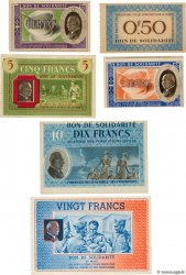 50c à 20F Bons de Solidarité Lot FRANCE regionalism and various  1941 KL.01 à 07 UNC-