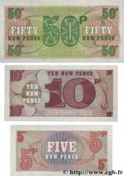 5, 10 et 50 New Pence Lot INGLATERRA  1972 P.M047, P.M048 et P.M049 FDC