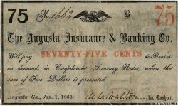 75 Cents UNITED STATES OF AMERICA Augusta 1863  AU