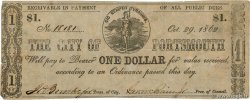 1 Dollar Numéro radar UNITED STATES OF AMERICA Portsmouth 1862  VF
