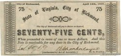 75 Cents UNITED STATES OF AMERICA Richmond 1862 
