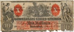 10 Dollars Faux ESTADOS CONFEDERADOS DE AMÉRICA  1861 P.21x RC