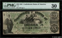 20 Dollars ESTADOS CONFEDERADOS DE AMÉRICA  1861 P.30 MBC