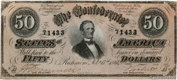 50 Dollars KONFÖDERIERTE STAATEN VON AMERIKA  1864 P.70 VZ+