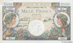 1000 Francs COMMERCE ET INDUSTRIE Petit numéro FRANCIA  1940 F.39.01 SC+