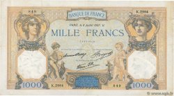 1000 Francs CÉRÈS ET MERCURE type modifié FRANCIA  1937 F.38.01 MBC