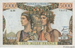 5000 Francs TERRE ET MER FRANCE  1951 F.48.04 VF+
