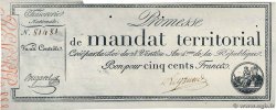 500 Francs sans série FRANCE  1796 Ass.62a