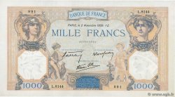 1000 Francs CÉRÈS ET MERCURE type modifié FRANCE  1939 F.38.38 AU-