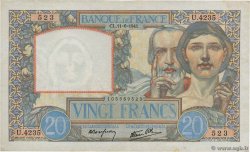 20 Francs TRAVAIL ET SCIENCE FRANCE  1941 F.12.15 pr.SUP