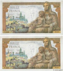 1000 Francs DÉESSE DÉMÉTER Consécutifs FRANCIA  1942 F.40.03 AU