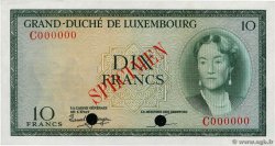10 Francs Spécimen LUXEMBURGO  1954 P.48s SC+