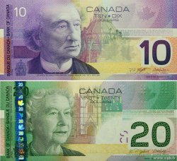10 et 20 Dollars CANADá
  2001 P.102b et 103a FDC