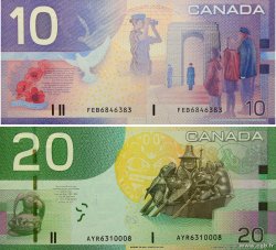 10 et 20 Dollars CANADá
  2001 P.102b et 103a FDC