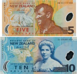 5 et 10 Dollars NOUVELLE-ZÉLANDE  1999 P.185b et P.186a NEUF