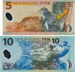 5 et 10 Dollars NEW ZEALAND  1999 P.185b et P.186a UNC