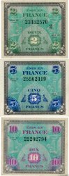 2, 5 et 10 Francs DRAPEAU FRANCE  1944 VF.LOT TTB+