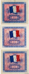 2, 5 et 10 Francs DRAPEAU FRANCE  1944 VF.LOT TTB+