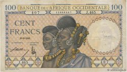 100 Francs FRENCH WEST AFRICA  1941 P.23 BC