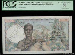 1000 Francs Spécimen FRENCH WEST AFRICA (1895-1958)  1945 P.42s UNC-