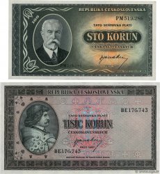 50 et 1000 Korun CECOSLOVACCHIA  1948 P.063a et P.065a FDC