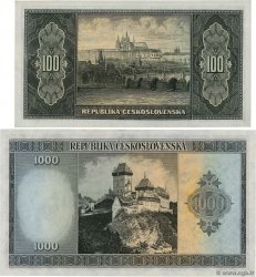 50 et 1000 Korun CZECHOSLOVAKIA  1948 P.063a et P.065a UNC