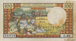 100 Francs - 20 Ariary MADAGASCAR  1966 P.057a TTB