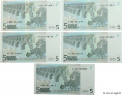 5 Euro Consécutifs EUROPE  2002 P.01u NEUF