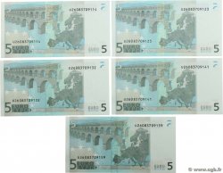 5 Euro Consécutifs EUROPE  2002 P.01u NEUF