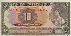 10 Cordobas NICARAGUA  1945 P.094b TB