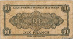 10 Francs RWANDA BURUNDI  1960 P.02 TB