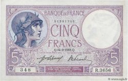 5 Francs FEMME CASQUÉE FRANCE  1918 F.03.02 VF+