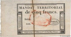 5 Francs Monval cachet rouge FRANKREICH  1796 Ass.63c VZ+