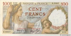 100 Francs SULLY FRANCE  1942 F.26.69 UNC-