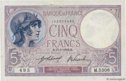 5 Francs FEMME CASQUÉE  FRANCIA  1919 F.03.03