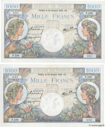 1000 Francs COMMERCE ET INDUSTRIE Consécutifs FRANCE  1940 F.39.01