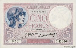5 Francs FEMME CASQUÉE FRANCIA  1931 F.03.15 AU