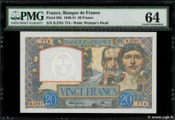 20 Francs TRAVAIL ET SCIENCE FRANCIA  1941 F.12.14 q.FDC