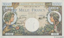 1000 Francs COMMERCE ET INDUSTRIE FRANCIA  1944 F.39.09