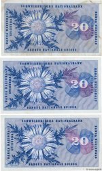 20 Francs Lot SWITZERLAND  1965 P.46 VF