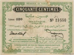 50 Centimes TUNISIA  1918 P.35