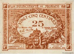 25 Centimes MONACO  1920 P.01a VF