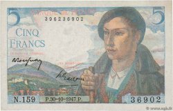 5 Francs BERGER FRANKREICH  1947 F.05.07a VZ