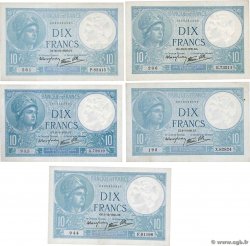 10 Francs MINERVE modifié Lot FRANKREICH  1939 F.07.lot fVZ