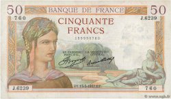 50 Francs CÉRÈS FRANKREICH  1937 F.17.38