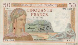 50 Francs CÉRÈS modifié FRANCE  1939 F.18.31 F