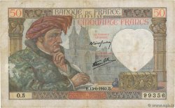 50 Francs JACQUES CŒUR FRANKREICH  1940 F.19.01 fS