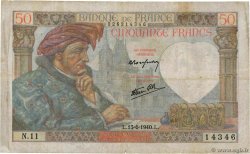 50 Francs JACQUES CŒUR FRANCE  1940 F.19.01 F-