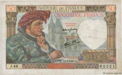 50 Francs JACQUES CŒUR FRANCIA  1941 F.19.07 BC+