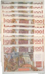 100 Francs JEUNE PAYSAN Lot FRANKREICH  1945 F.28.lot fVZ